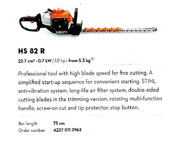 HS 82R Hedge Trimmer