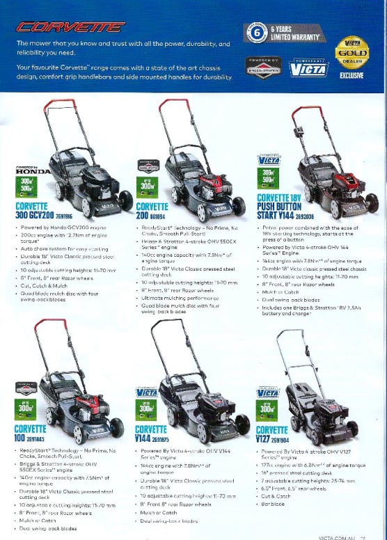 Victa Corvette Range